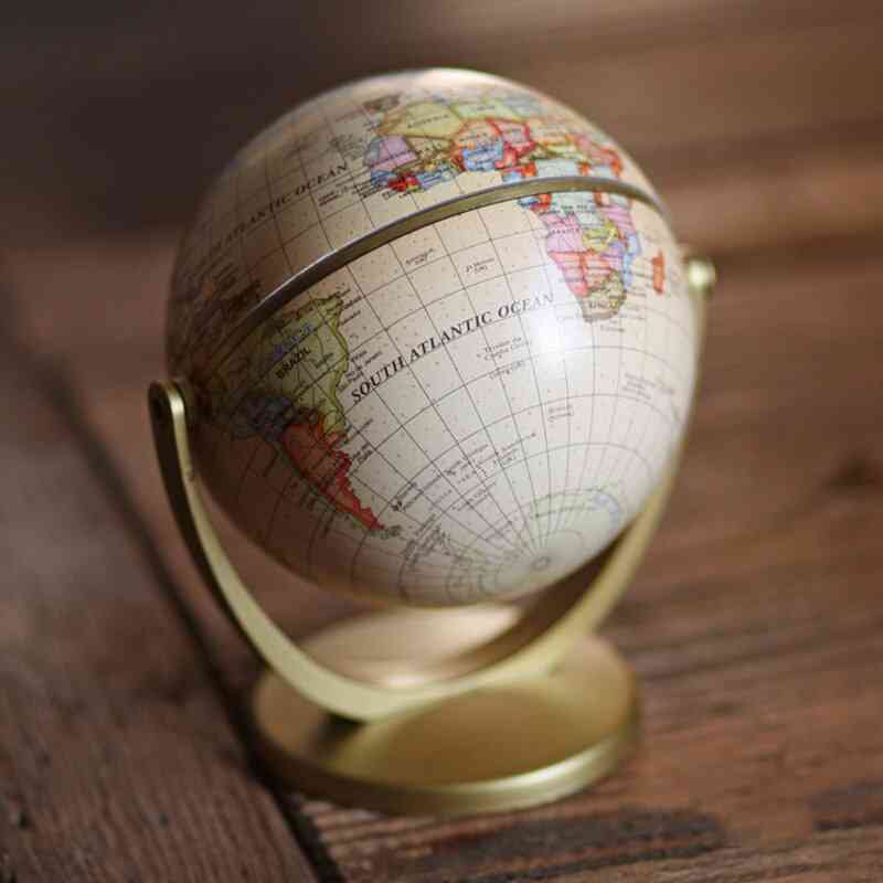 Retro Rotating World Globe Earth Map