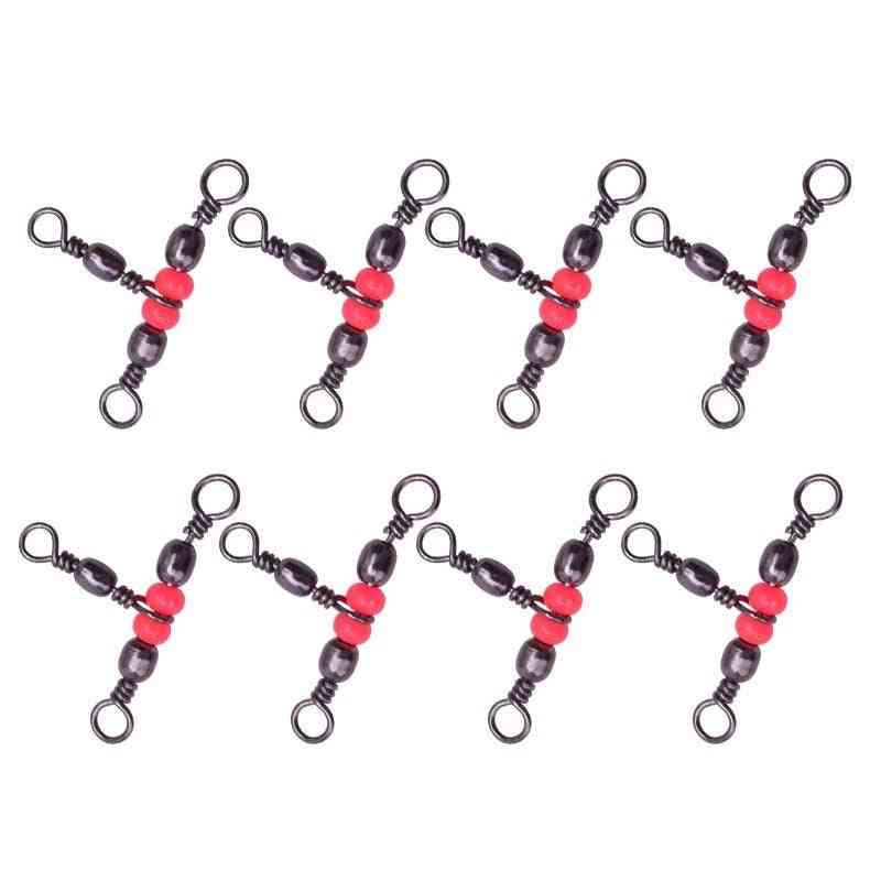 Solid Ring Fishing Rolling Triple Swivels Bearing Connector Fish Hooks