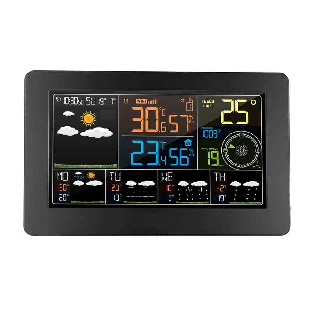 Digital Lcd Alarm Wall Clock Weather Station