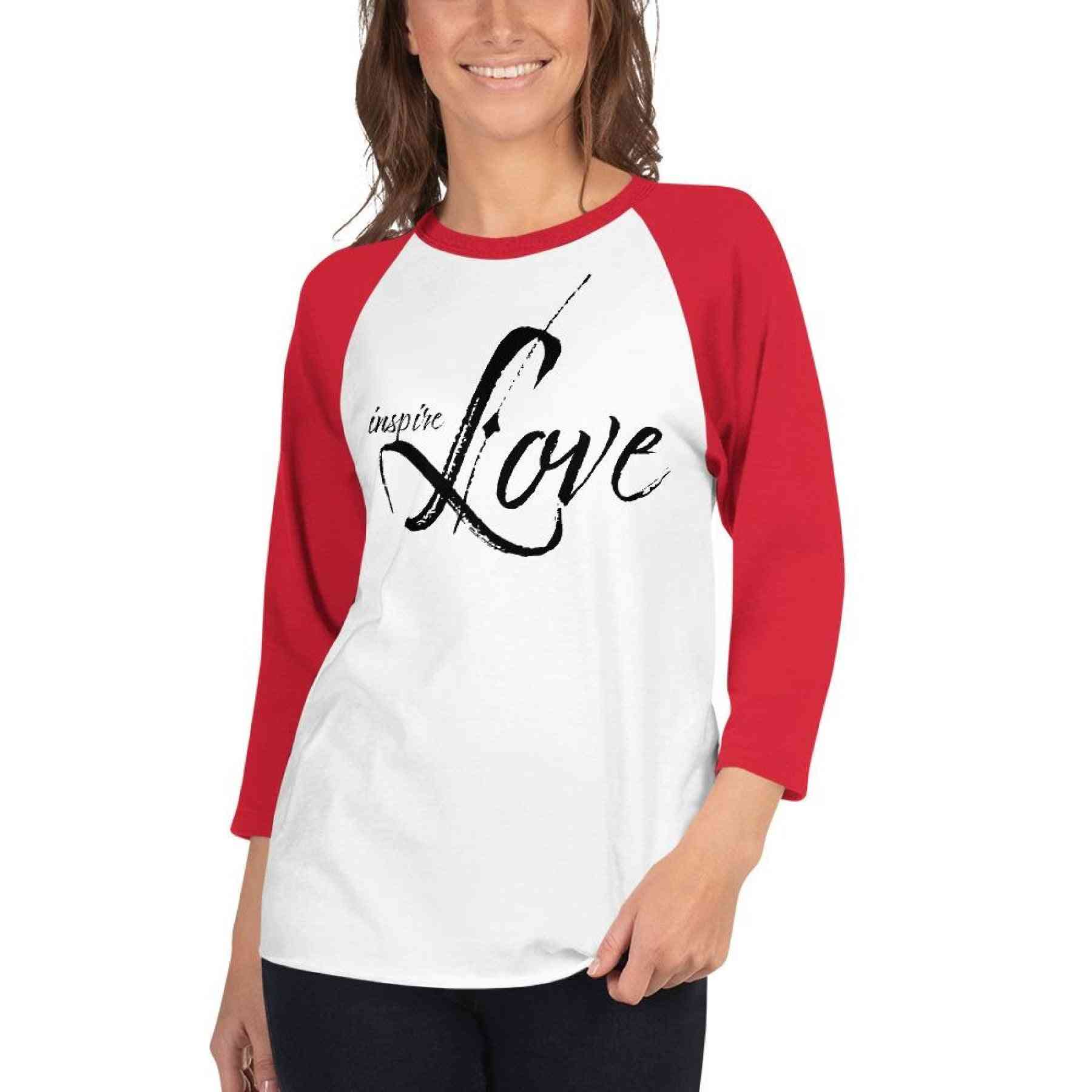 Womens Inspire Love Graphic Text Style Sport Tees