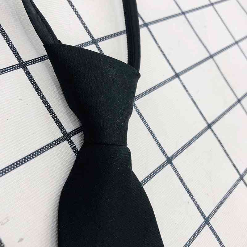 Dame slips retro solid silkeagtig smal hals slips