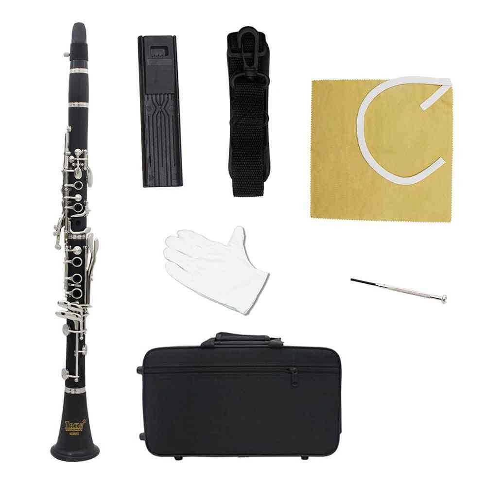 Clarinet 17-keys & B-flat Bakelite, Tube Nickel Plated, Musical Instruments