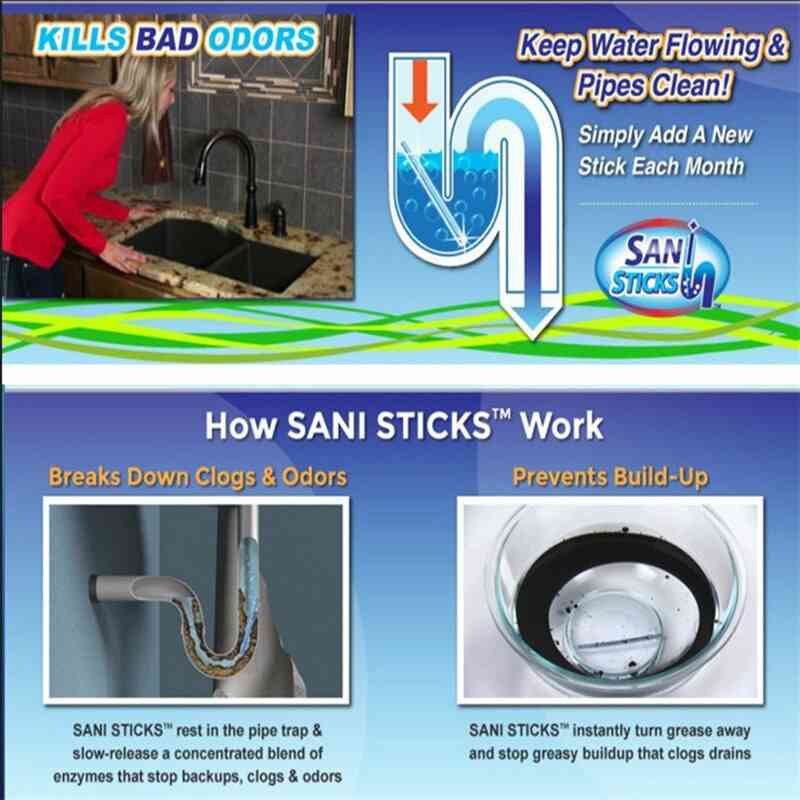 Sani Sticks- Sewage Decontamination, Kitchen Toilet, Bathtub, Cleaning Rod