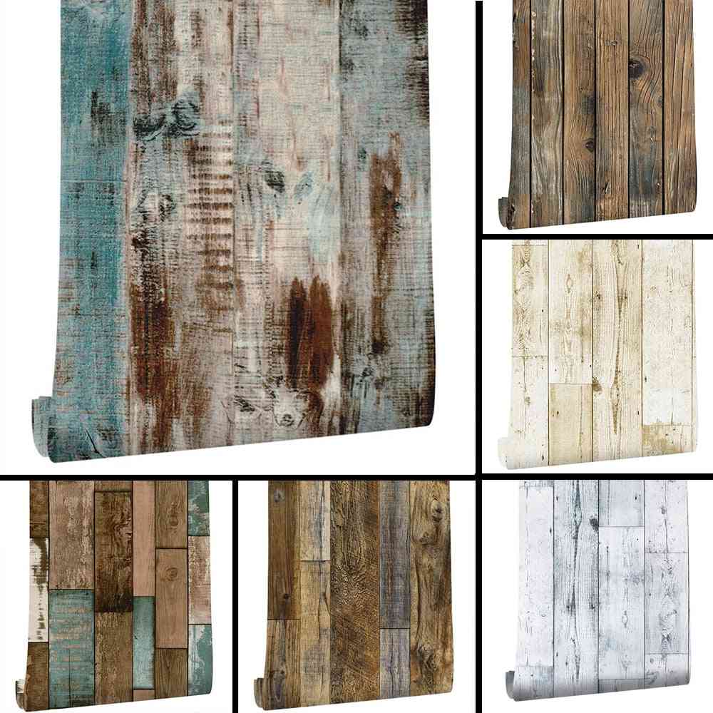 Self Adhesive Wood Grain Wallpaper Roll Cabinets Countertops