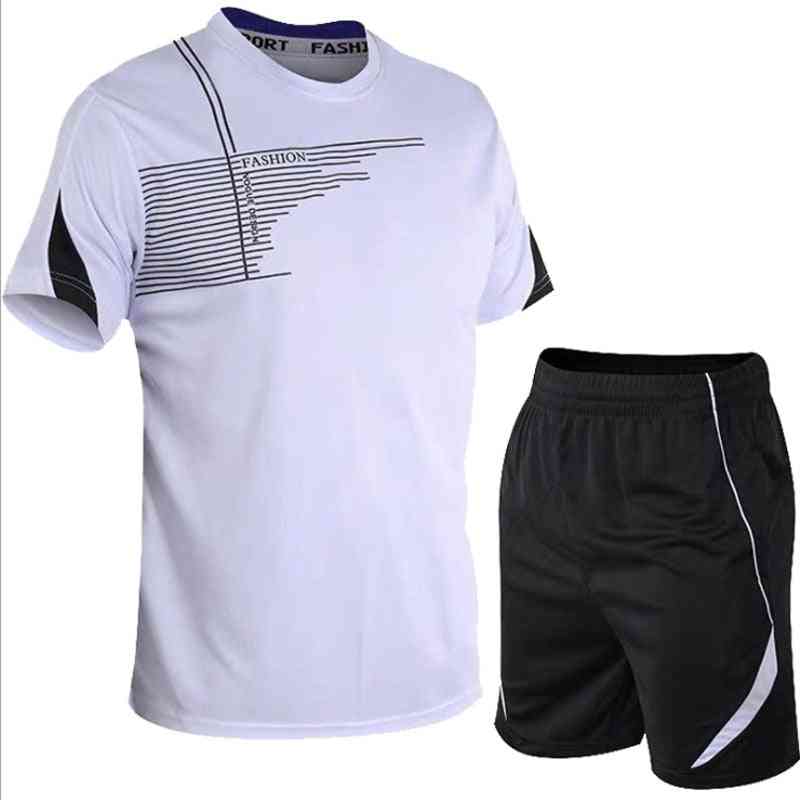 Men Sportswear Suit Gym Fitness Clothing Football Training Set