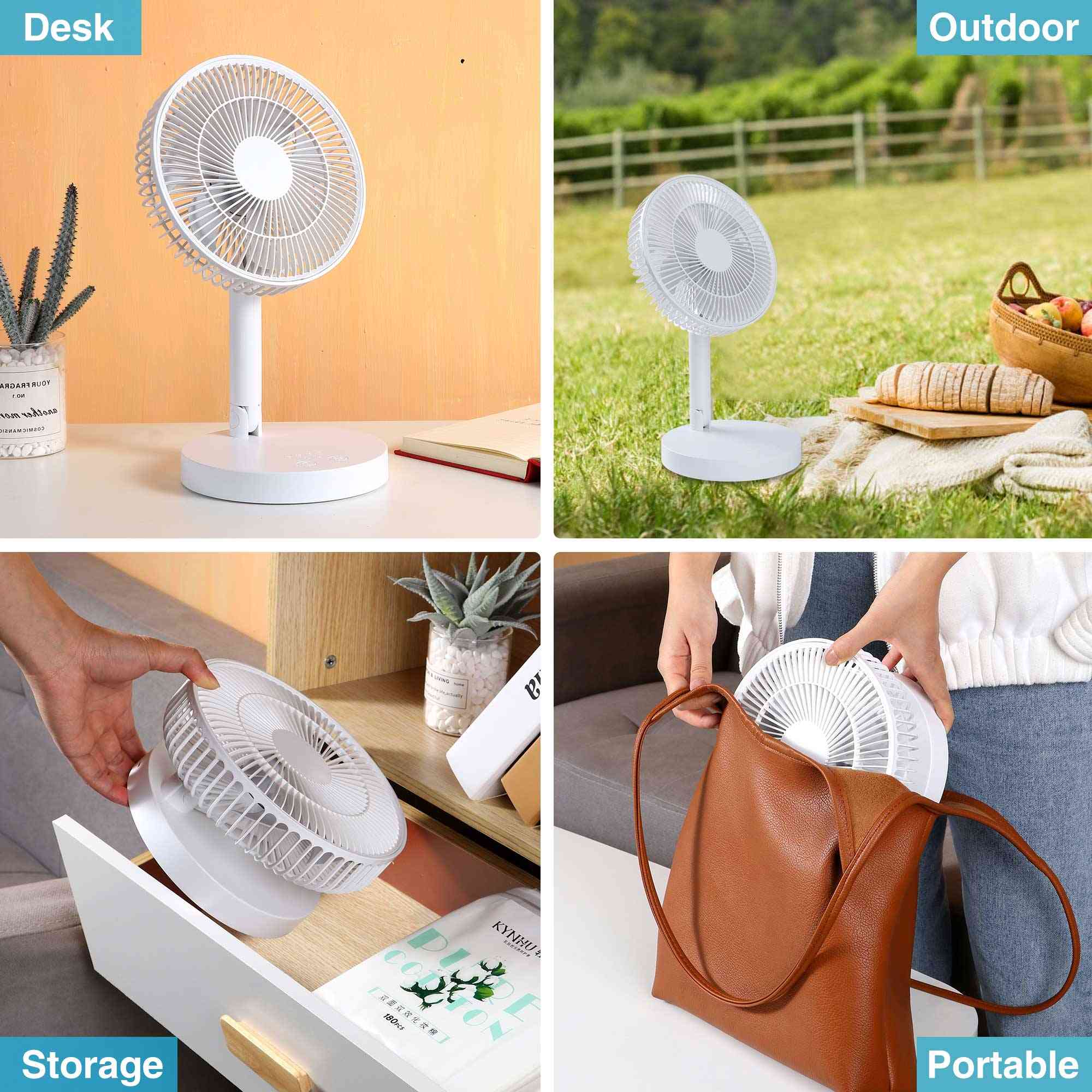 Rechargeable Usb Mini Stand Cooling Small Foldable Fan