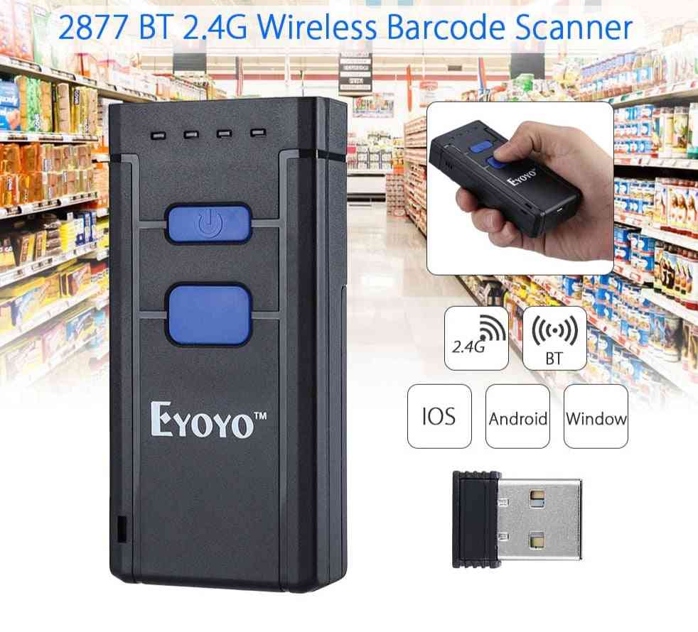 Mini Barcode Scanner 1d 2.4g Wireless For Android Ios Windows