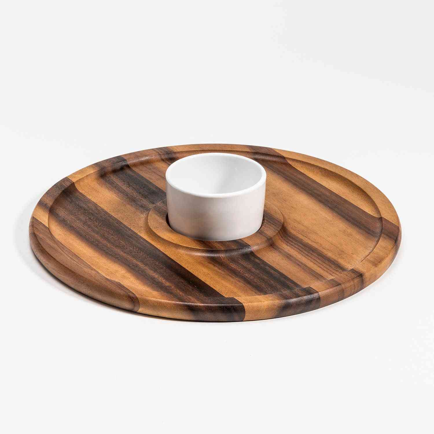 Large Chip N Dip Servingtray With Ceramic Bowl