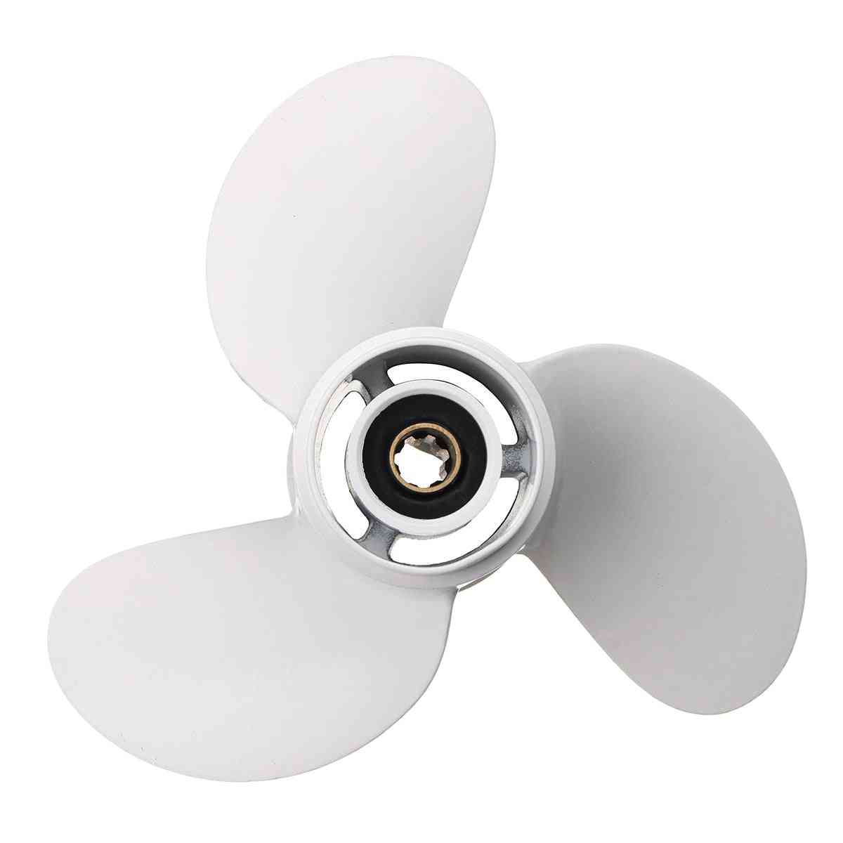 Boat Outboard Propeller White Aluminum Alloy Tooths  Rotation