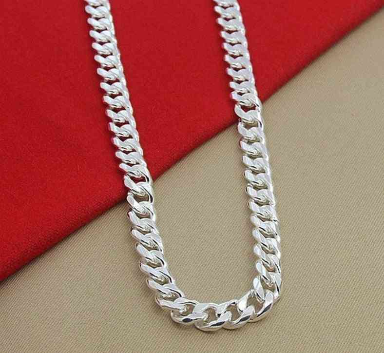 Sterling Silver Men Necklace Side Chain Atmospheric Statement