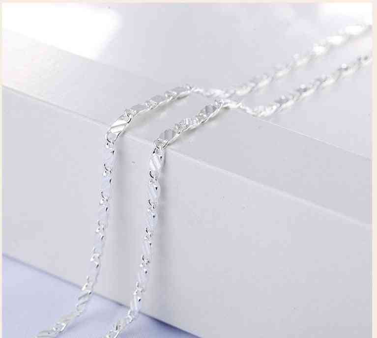 Sterling Silver Charm Chain Necklace Man Fashion