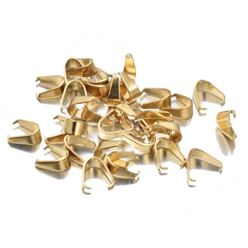 50pcs/lot Gold Stainless Steel Clasps Bails Charm Melon Seeds Buckle