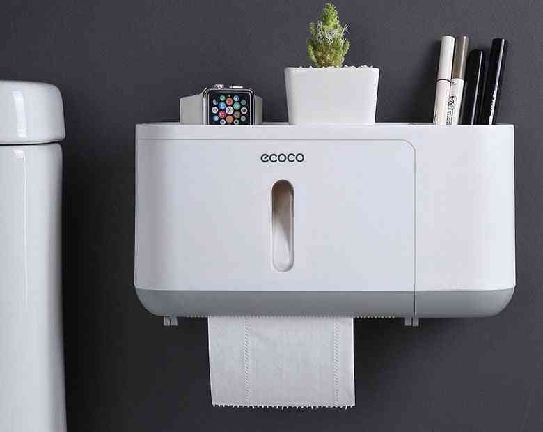 Paper Towel Tissue Box Dispenser, Wall Mounted Storage Rack