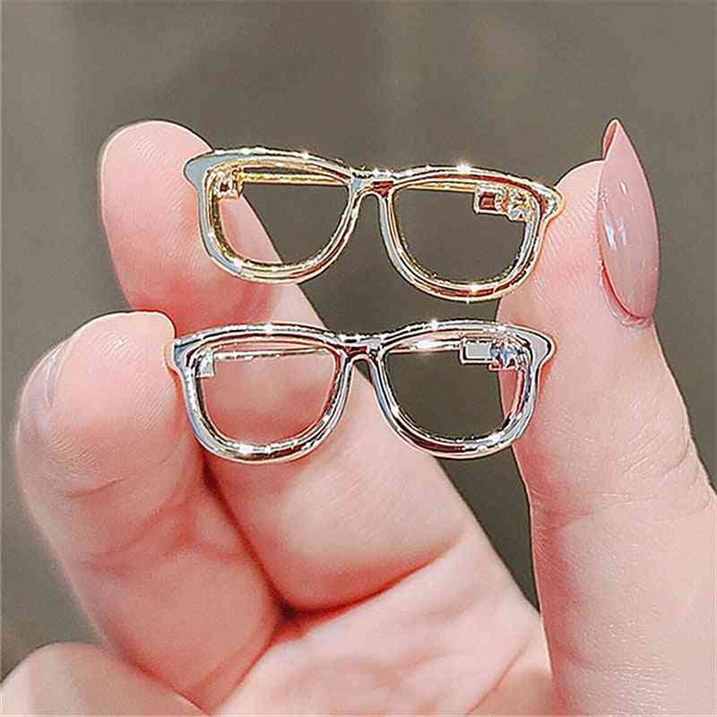 Cute Glasses Brooches Korean Fashion Shirt Collar Pins Female Sweater