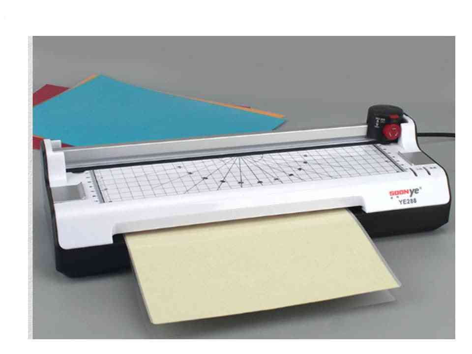 Lizengtec  Hot &cold With Paper Trimmer & Corner Rounder Roll Laminator Machine For A4 Paper  Photo