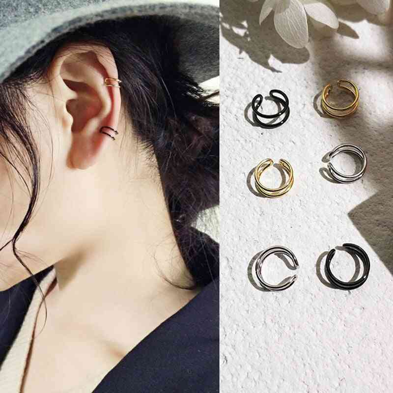 1pcs Fashion Simple Smooth Ear Cuffs Clip Earrings For Women No Piercing Fake Cartilage Earring Vintage Ear Clip Jewelry
