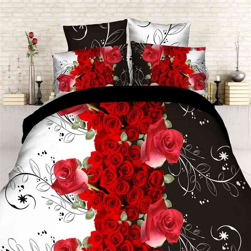 3d Romantic Wedding Rose - Bedding Cover Set