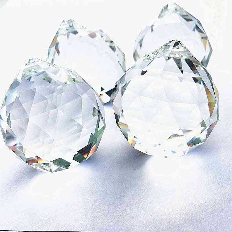 Top Quality  Transparent Crystal Glass Faceted Chandelier Ball