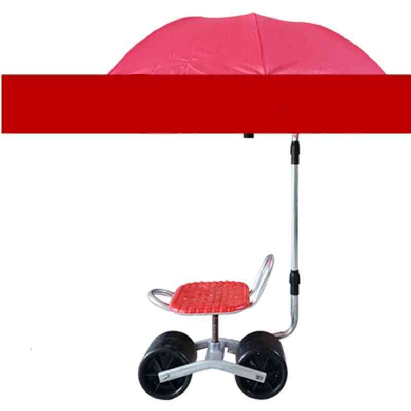 Rullende havevognsscooter med sæde og paraplyholder