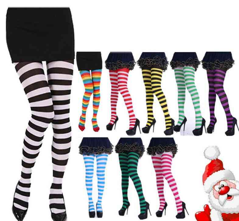 Women Xmas Bee Striped Pantyhose Tights Stockings Socks