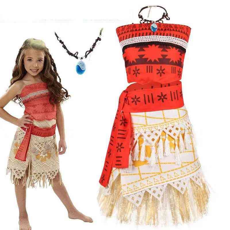 Adult Kids Cosplay Vaiana Moana Princess Costume Dress
