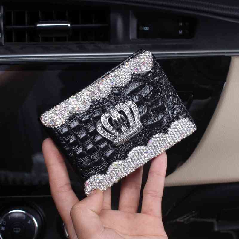 Kreativ bling krystal diamant dekoration bil silkekasse papirholder