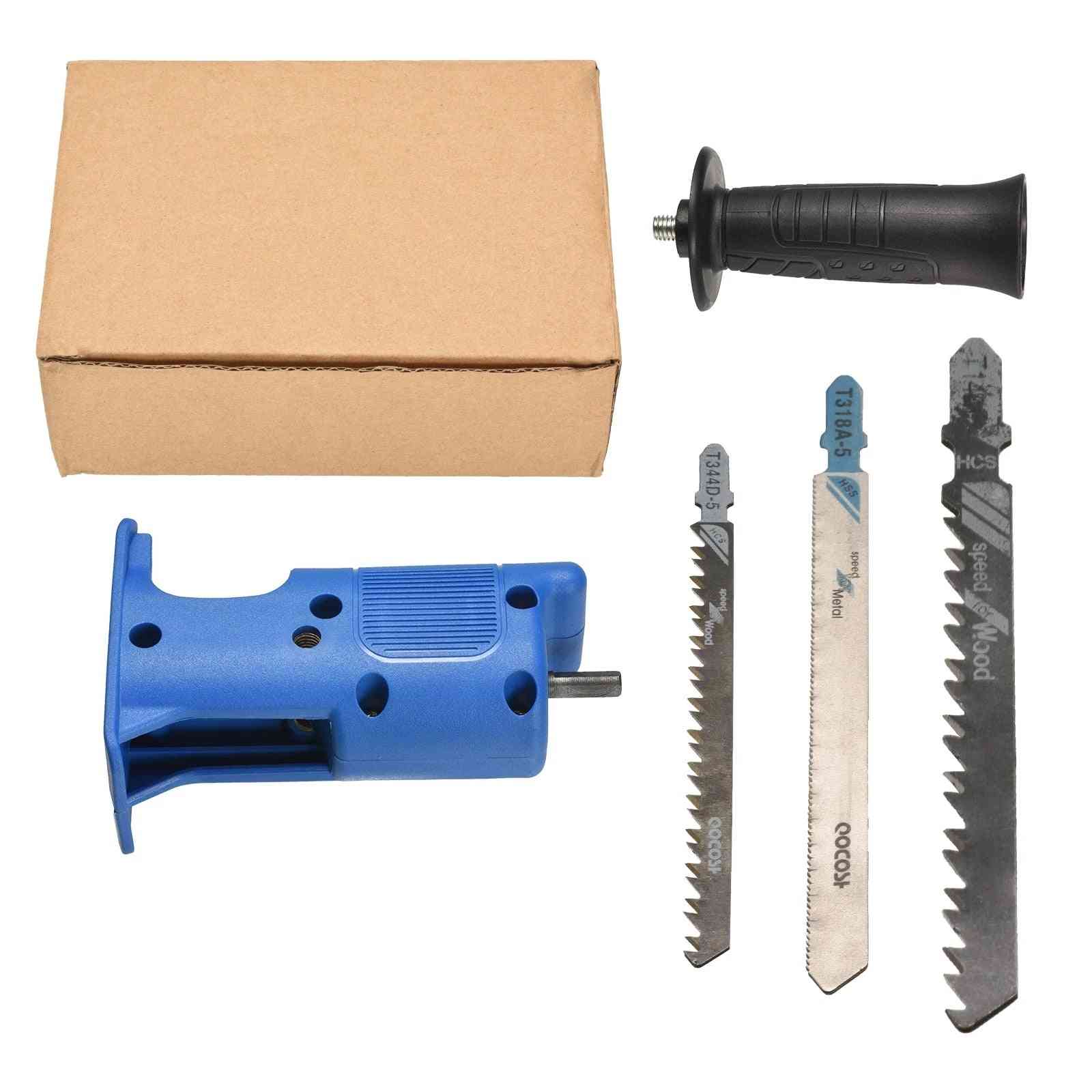 Reciprocating Saw Adapter Electric Drill Attachment Tool Saws Blades For Wood Metal Cutting Turning Modified Woodworking Tools
