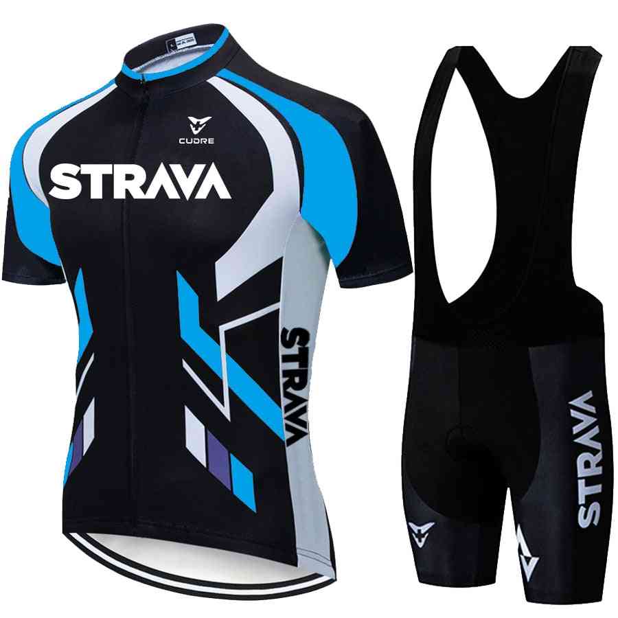 Pro Team Strava Cycling Bike Jersey Bib Pant Sets