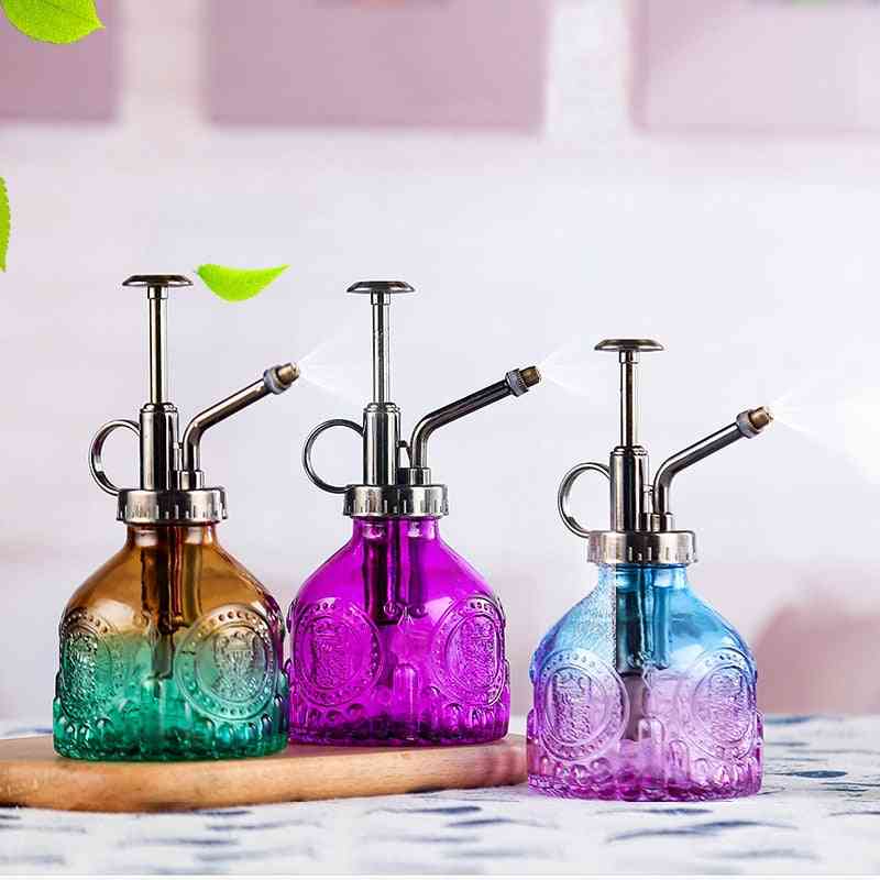 Gradient Color Glass Watering Pot With Embossed Pattern