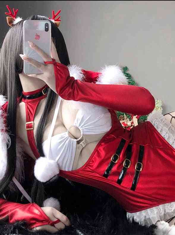 Red Christmas Princess Cosplay Costumes  Shawl Gloves