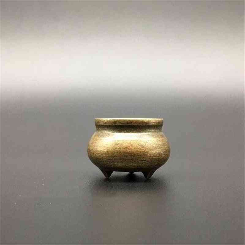 Mini suitsutusastia kupari ornamentti yksinkertainen jalka pyöreä vatsa kodin sisustus