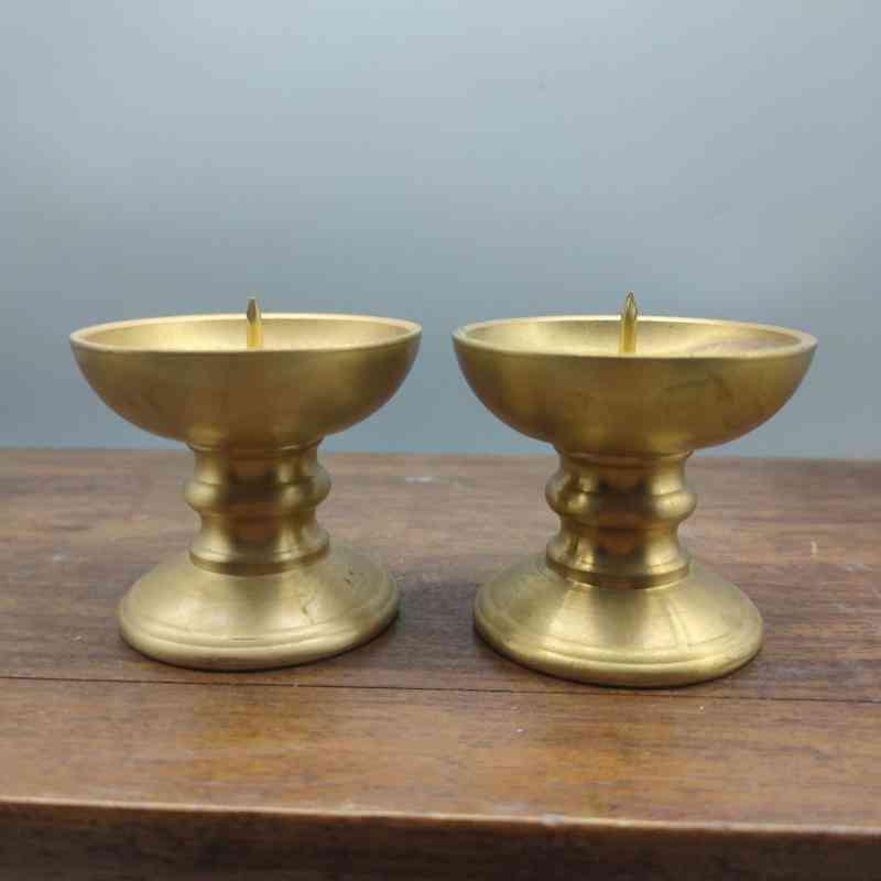 Hand Buddhism Brass Type Copper Candle Lamp Cup Holder Ghee