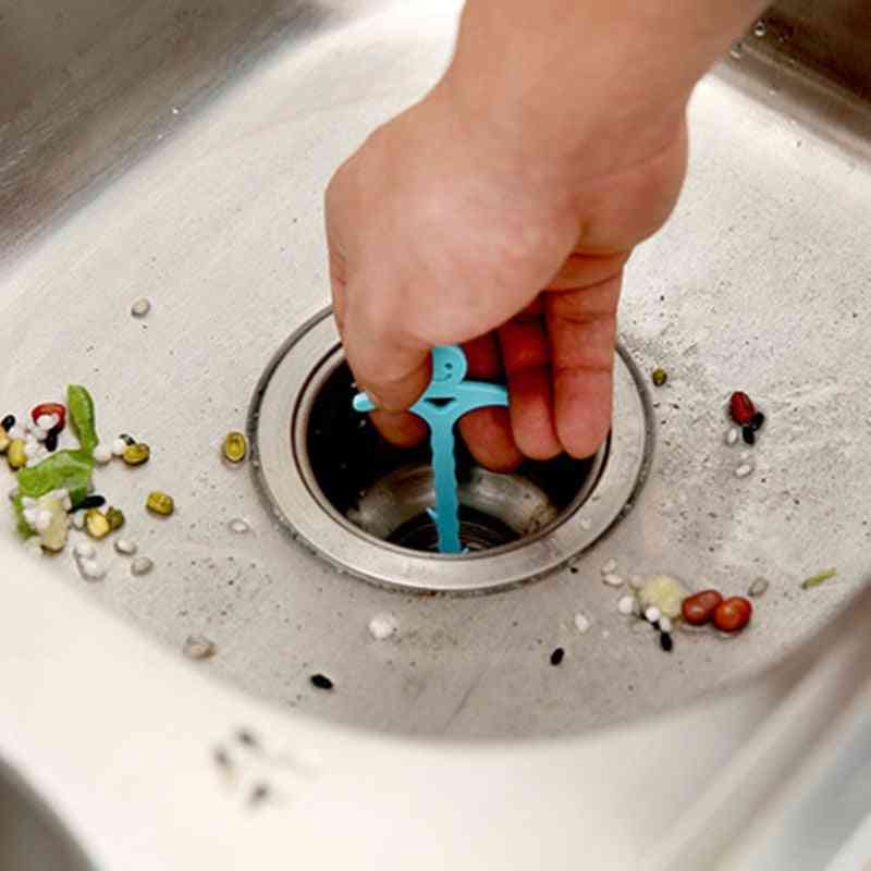 1pcs Kitchen Sink Clean Hook Sewer Dredging Spring Pipe