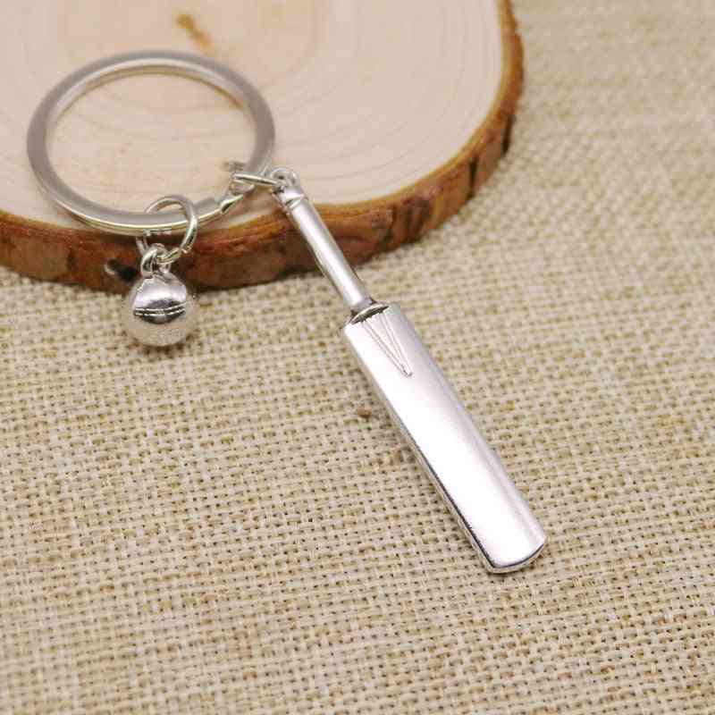 Cricket Keychain Ring Bat Key Holder Creative Bag Charm