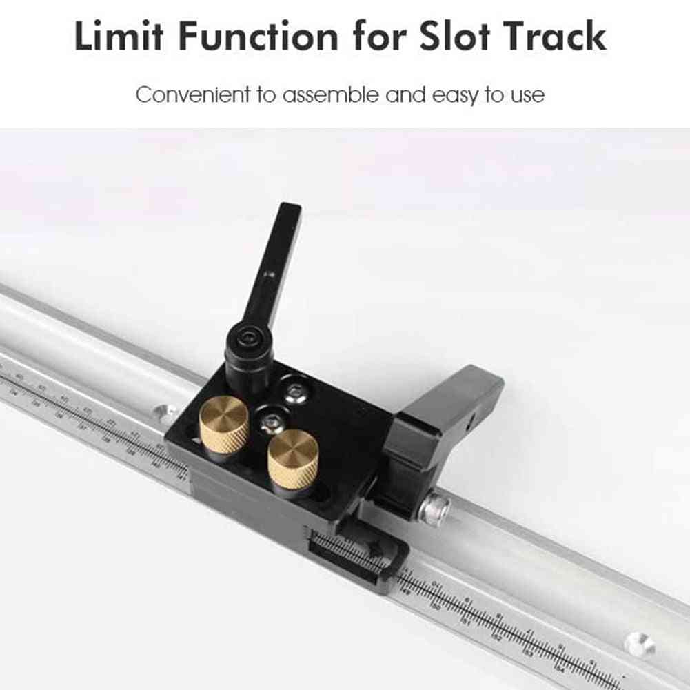 Chute Limiter T Track Stopper With Scale Aluminum Alloy T-tracks Slot