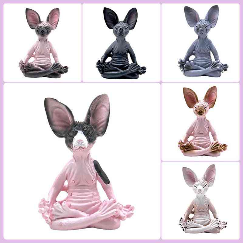 Creative Sphynx Cat Meditate Collectible Figurines