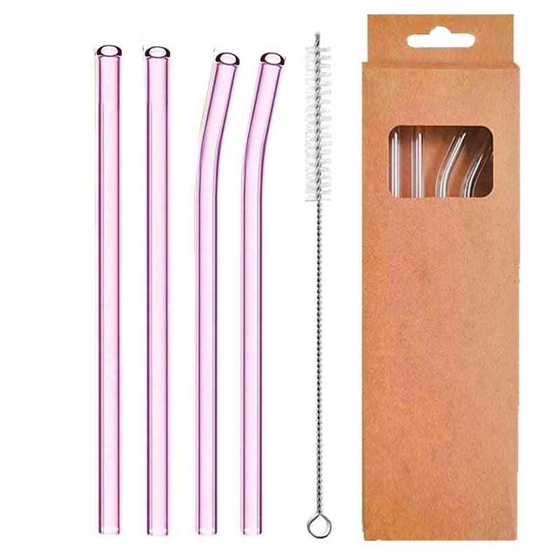 Reusable Glass Straws Eco Friendly Cocktail For Beverages Milk Coffee