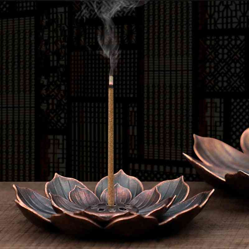 Alloy Incense, Burner Stick Holder Buddhism Lotus Line Incense