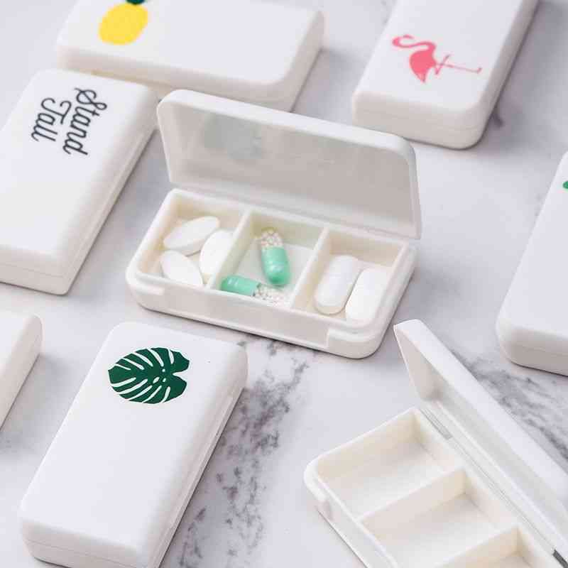 Grids Mini Pill Case Plastic Travel Medicine Box