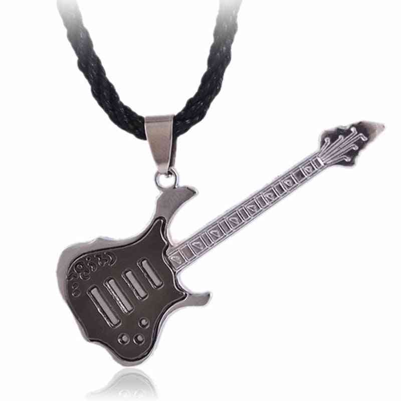 Stainless Steel Plating Rock Guitar Necklace Copper Titanium Necklace