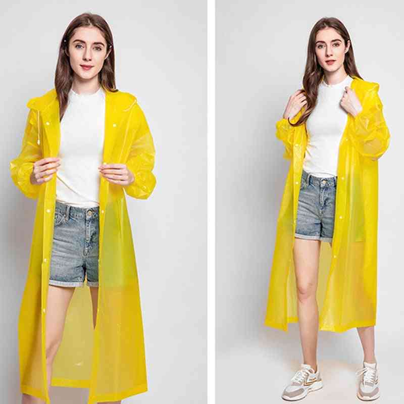 Fashion Peva Women Man Raincoat Thickened Waterproof Rain Coat
