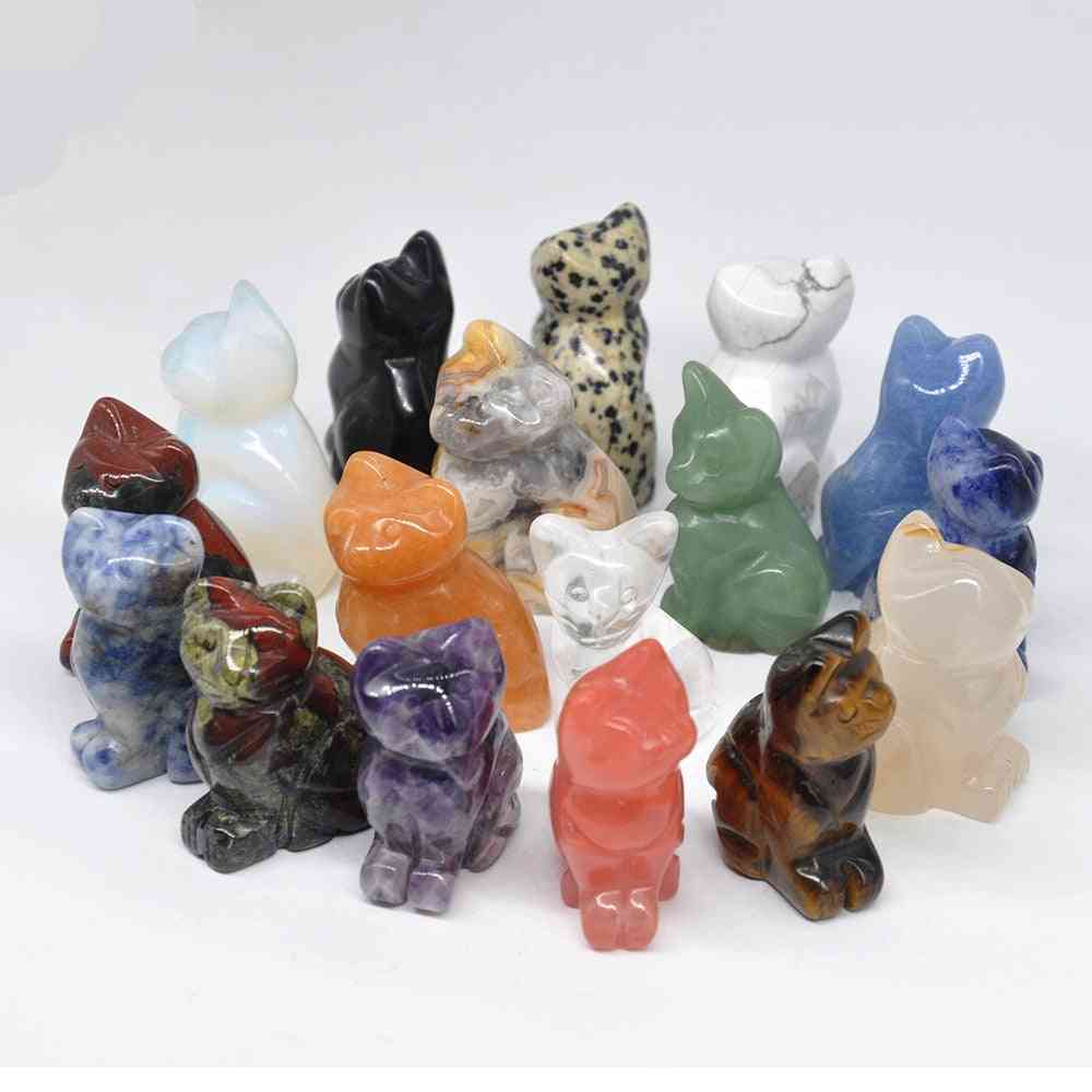 Natural Gemstone Carving Healing Crystal Animals Figurines Stones