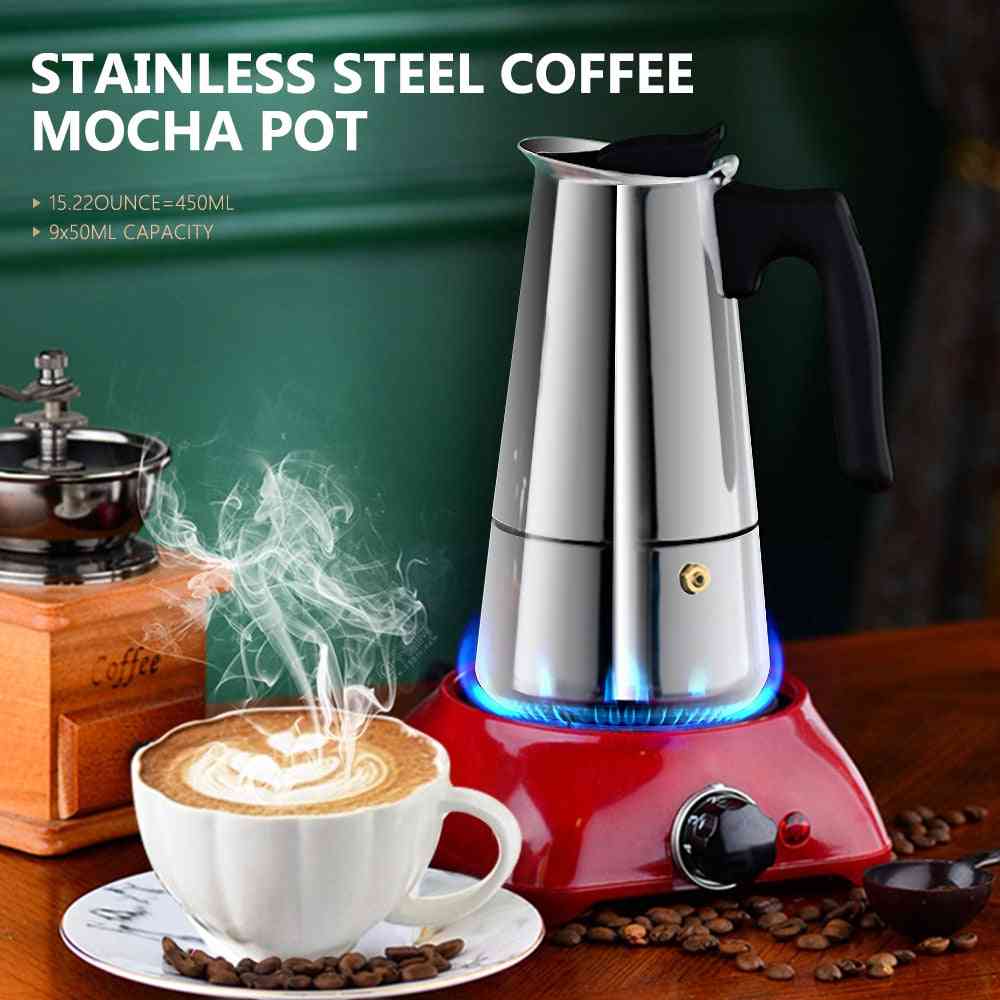 Stainless Steel Moka Coffee Pot