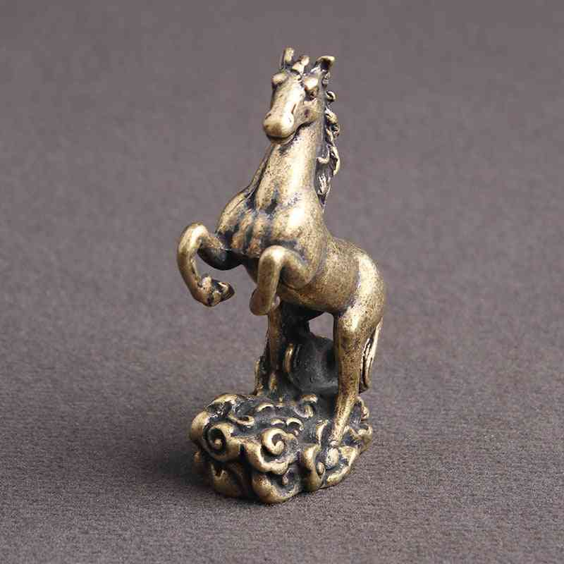 Pure Copper Solid Lucky Running Horse Figurines Miniatures