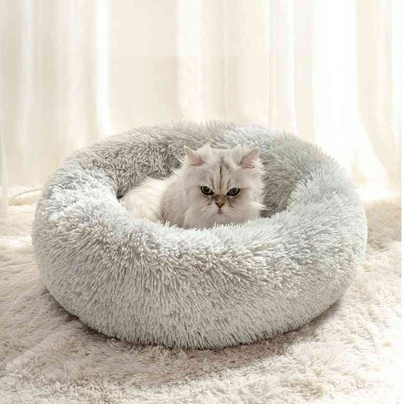 Very Soft Plush Cat Bed- Pet Warm Basket Cushion