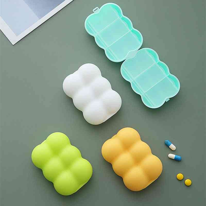 1pc Candy Color Creative 6 Grids Sealed Pill Storage Box