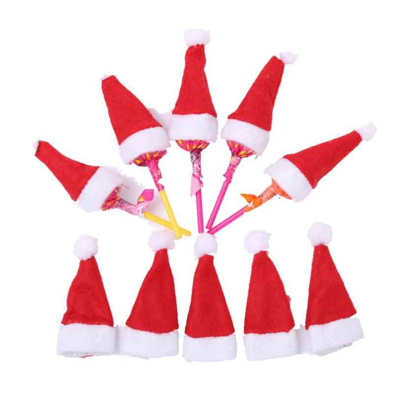 Mini Santa Claus Hat Christmas Xmas Lollipop Top Cover