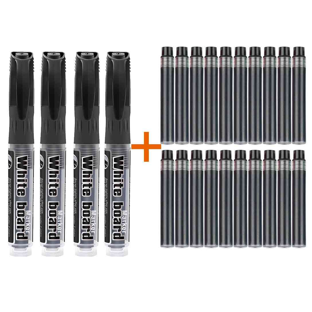 Erasable Whiteboard Marker Pen, Replacement Refills