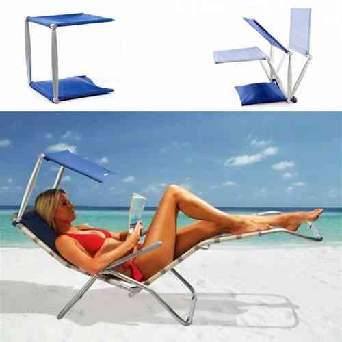 Cush N Shade Padded Portable Beach Chair Canopy-beach Umbrella