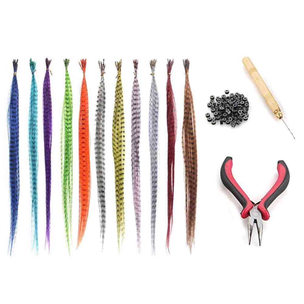 Multicolor Synthetic Hair Feathers For Hair Extensions